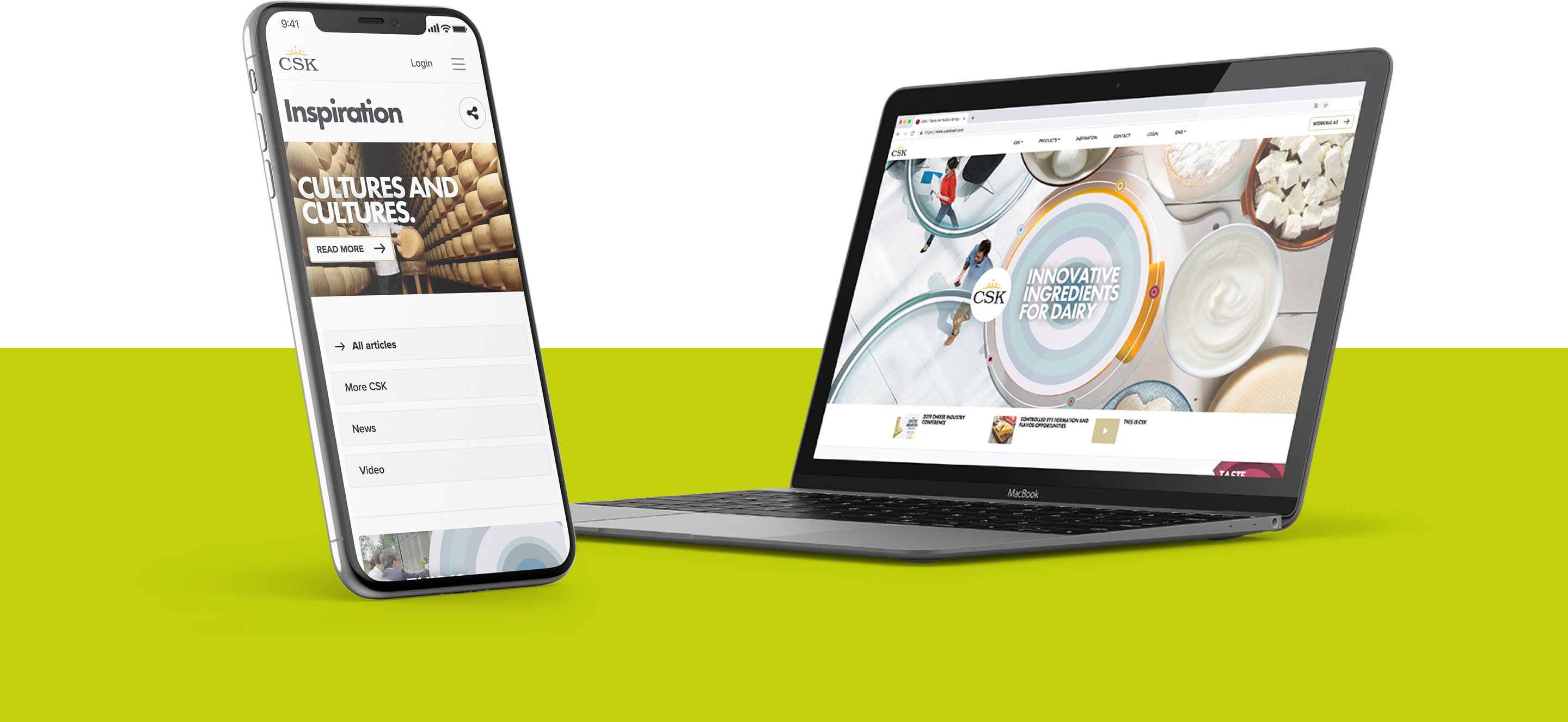CSK - Website smartphone en laptop
